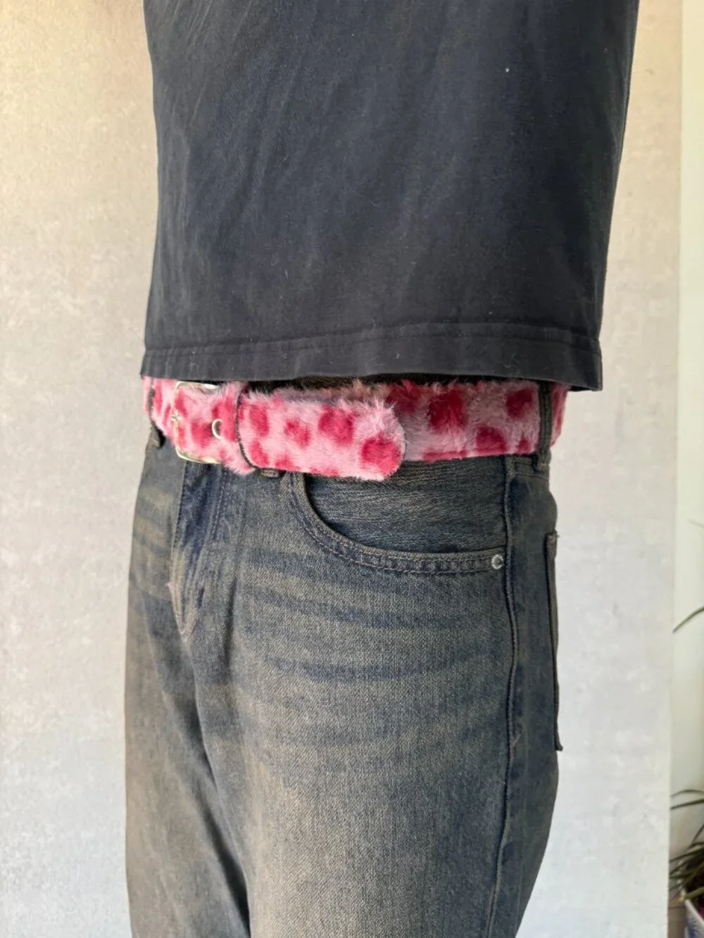 Pink Rose Floral Eyelet Grommet Belt